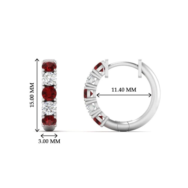 1 Carat Sparkle Five Stone Hoop Earrings
