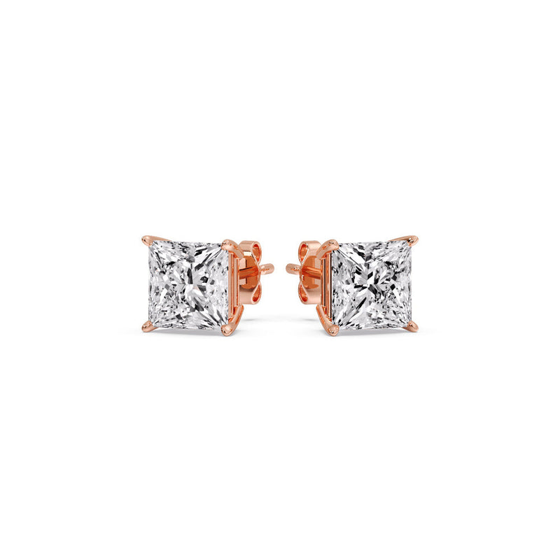 Princess-Cut Diamond Solitaire Stud Earrings (1 - 10ct | GIA & IGI Certified)