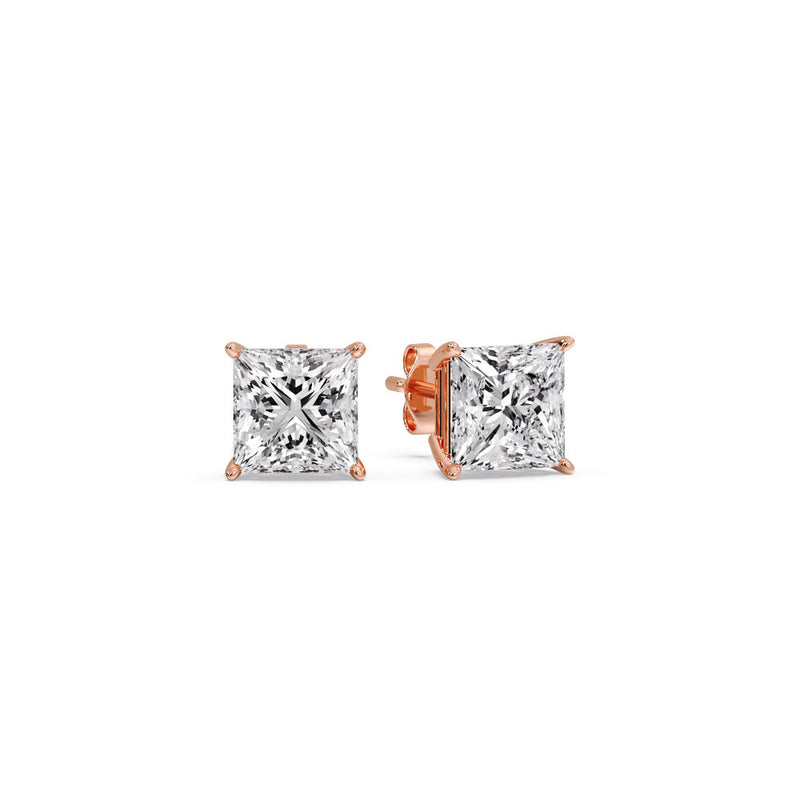 Princess-Cut Diamond Solitaire Stud Earrings (1 - 10ct | GIA & IGI Certified)