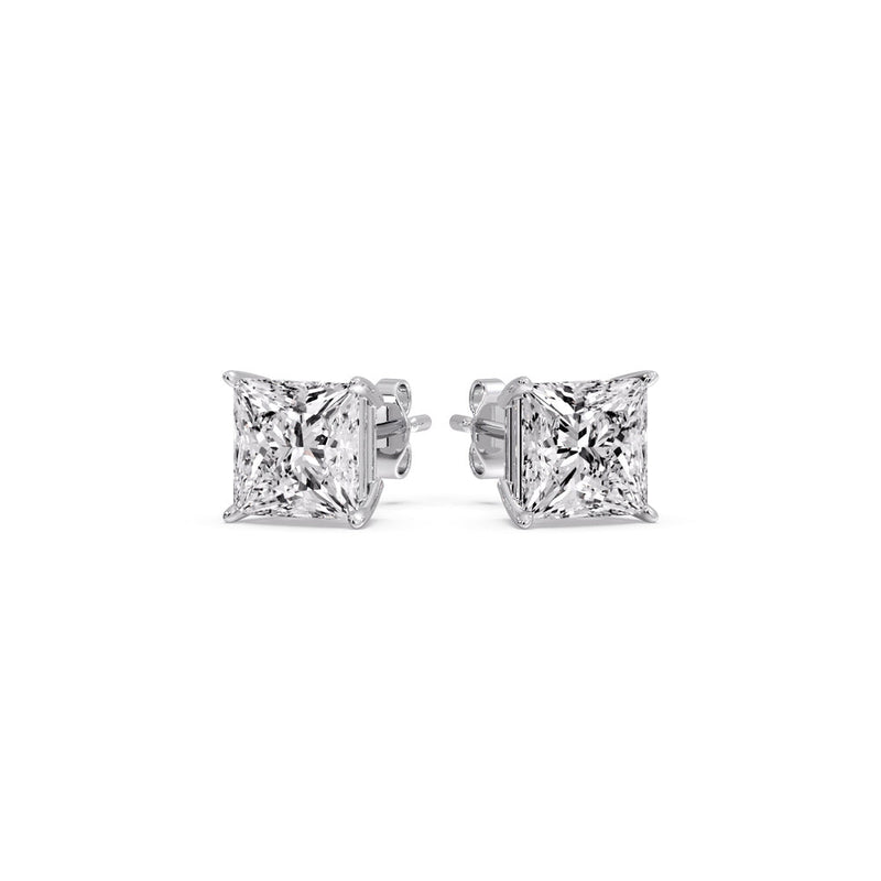 Princess-Cut Diamond Solitaire Stud Earrings (1 - 10ct | GIA & IGI Certified)