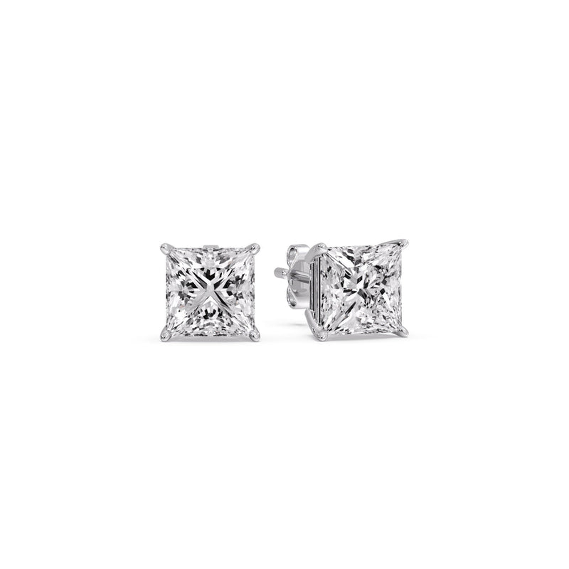 Princess-Cut Diamond Solitaire Stud Earrings (1 - 10ct | GIA & IGI Certified)