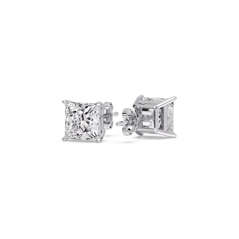 Princess-Cut Diamond Solitaire Stud Earrings (1 - 10ct | GIA & IGI Certified)