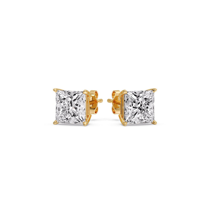 Princess-Cut Diamond Solitaire Stud Earrings (1 - 10ct | GIA & IGI Certified)