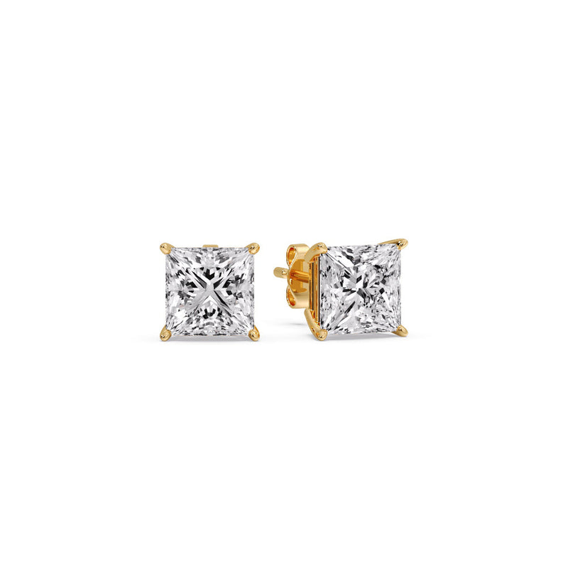 Princess-Cut Diamond Solitaire Stud Earrings (1 - 10ct | GIA & IGI Certified)
