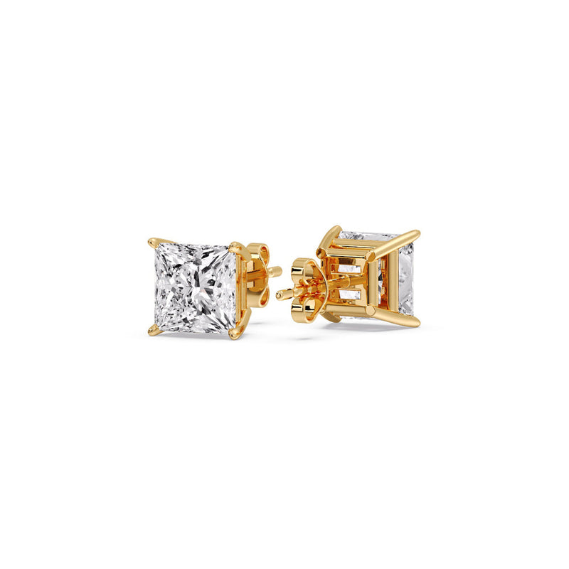 Princess-Cut Diamond Solitaire Stud Earrings (1 - 10ct | GIA & IGI Certified)