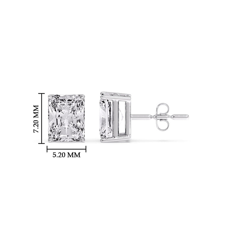 Certified Basket Stud Earrings Set With Radiant Cut Diamonds (1.00ct - 4.00ct)