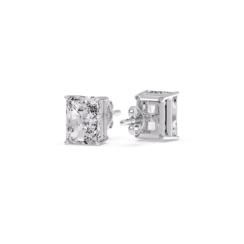 Certified Basket Stud Earrings Set With Radiant Cut Diamonds (1.00ct - 4.00ct)