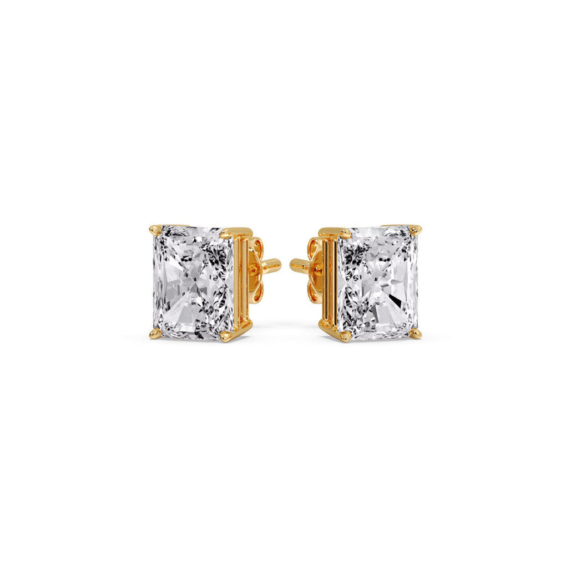 Certified Basket Stud Earrings Set With Radiant Cut Diamonds (1.00ct - 4.00ct)