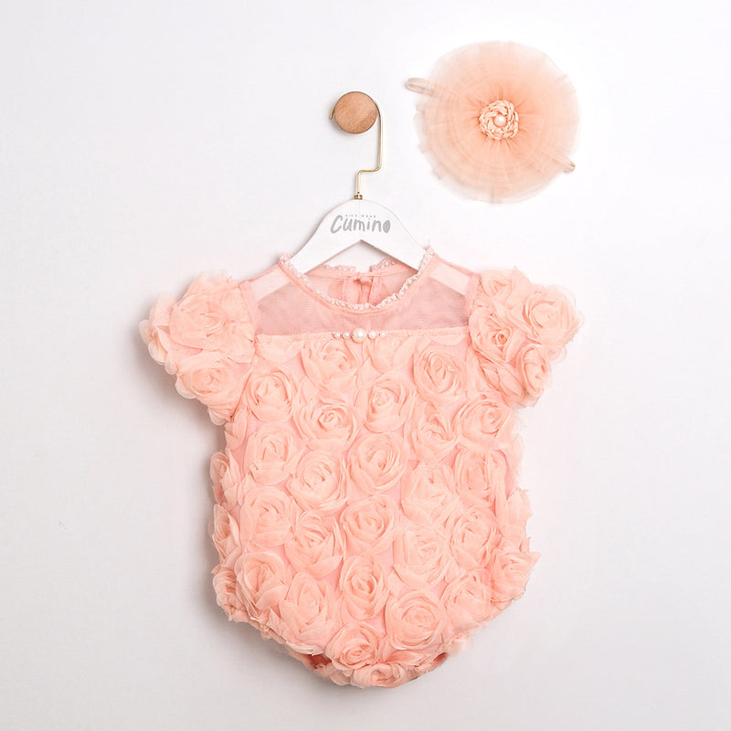 Pearl Rose Salmon Romper