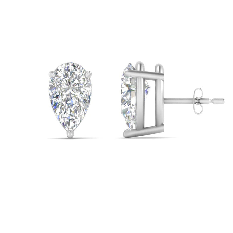 Three-Prong Pear Diamond Solitaire Stud Earrings (1.00ct - 10.00ct)