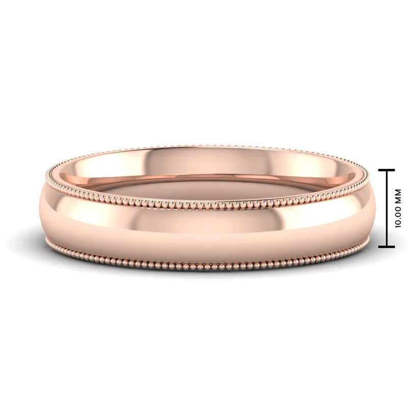 4 mm Comfort Fit Wedding Band Milgrain Edge
