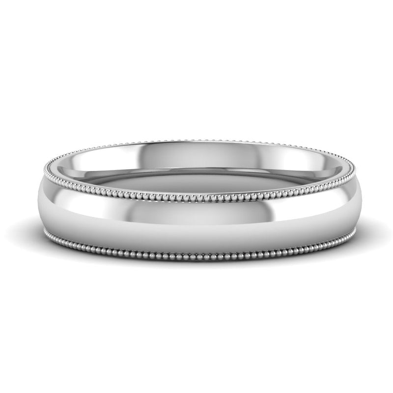 4 mm Comfort Fit Wedding Band Milgrain Edge