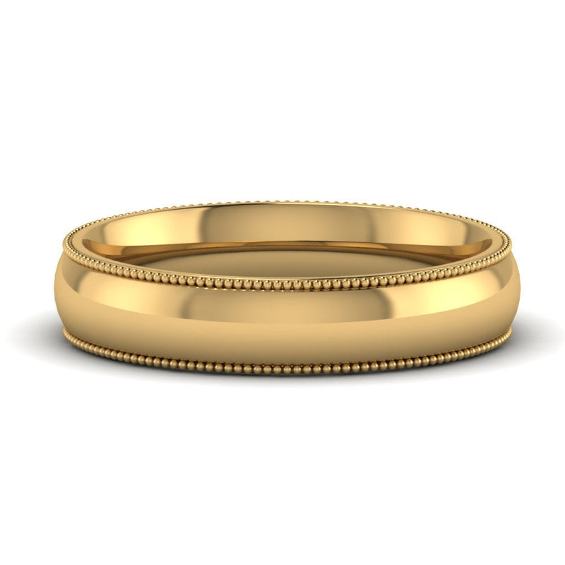 4 mm Comfort Fit Wedding Band Milgrain Edge