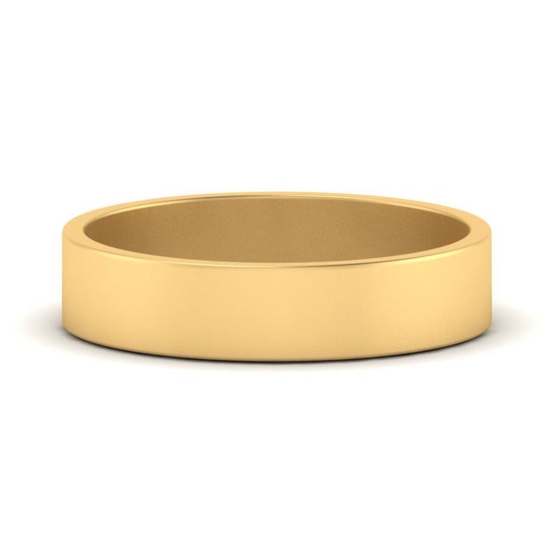 5 mm Flat Gold Wedding Band