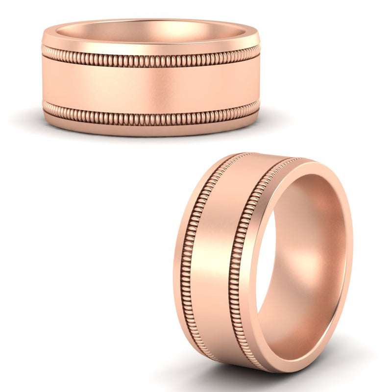 5 mm Mens Band Double Milgrain