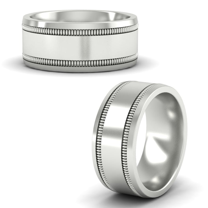 5 mm Mens Band Double Milgrain