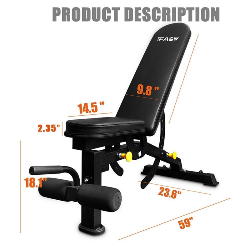 Rovix 1000LBS Multi-Functional Barbell Rack Squat Power Cage With Weight Bench (SAK35822)