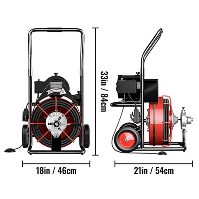 [100FTX3/8"] Electric Sewer Drain Cleaner Snake Clog Machine W/ Cutter (SAK53785)