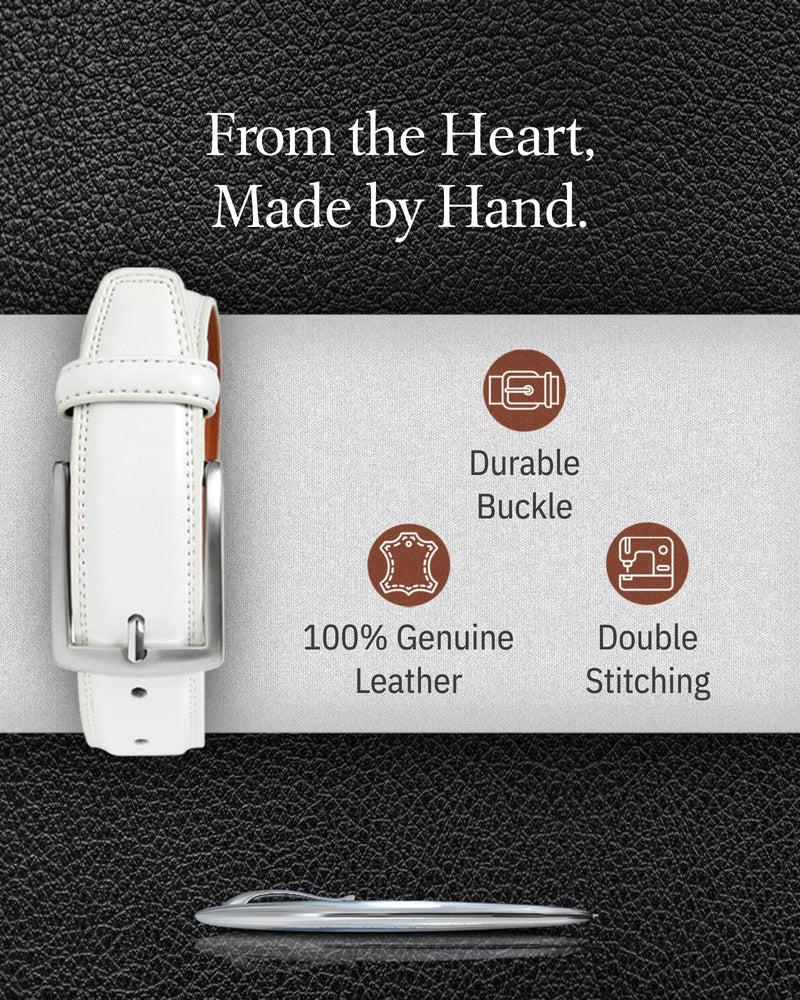 Genuine Leather Belt for Men – Zinc Alloy Buckle, 1.25" Strap