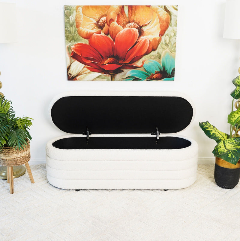 Cabana - Bench With Storage - Ivory