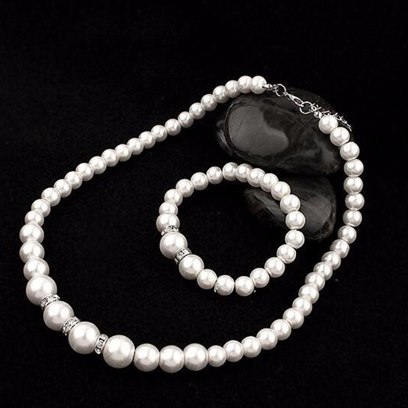 Fashion Classic Pearl Necklace Bracelet Earring Set
