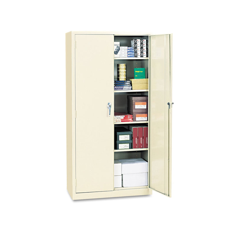 Alera Assembled 72" High Heavy-Duty Welded Storage Cabinet, Four Adjustable Shelves, 36w x 18d, Putty