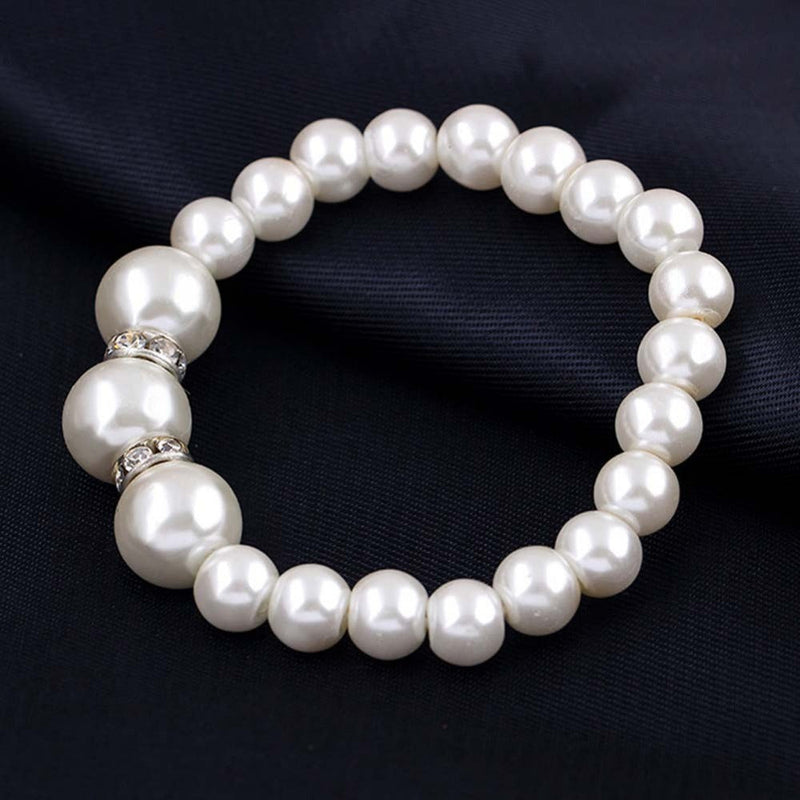 Fashion Classic Pearl Necklace Bracelet Earring Set