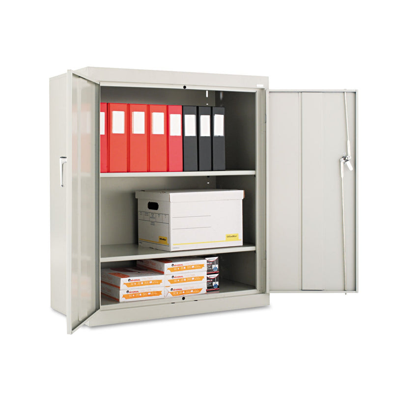 Alera Assembled 42" High Heavy-Duty Welded Storage Cabinet, Two Adjustable Shelves, 36w x 18d, Light Gray