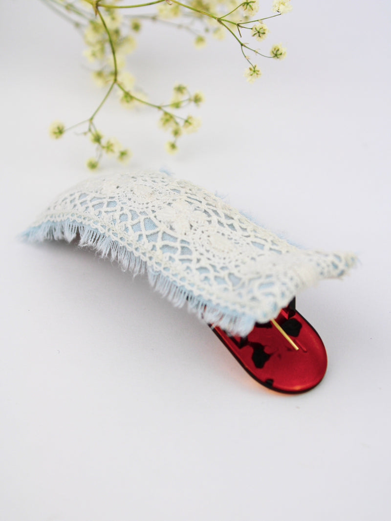Amelia Lace and Linen Hair Clip