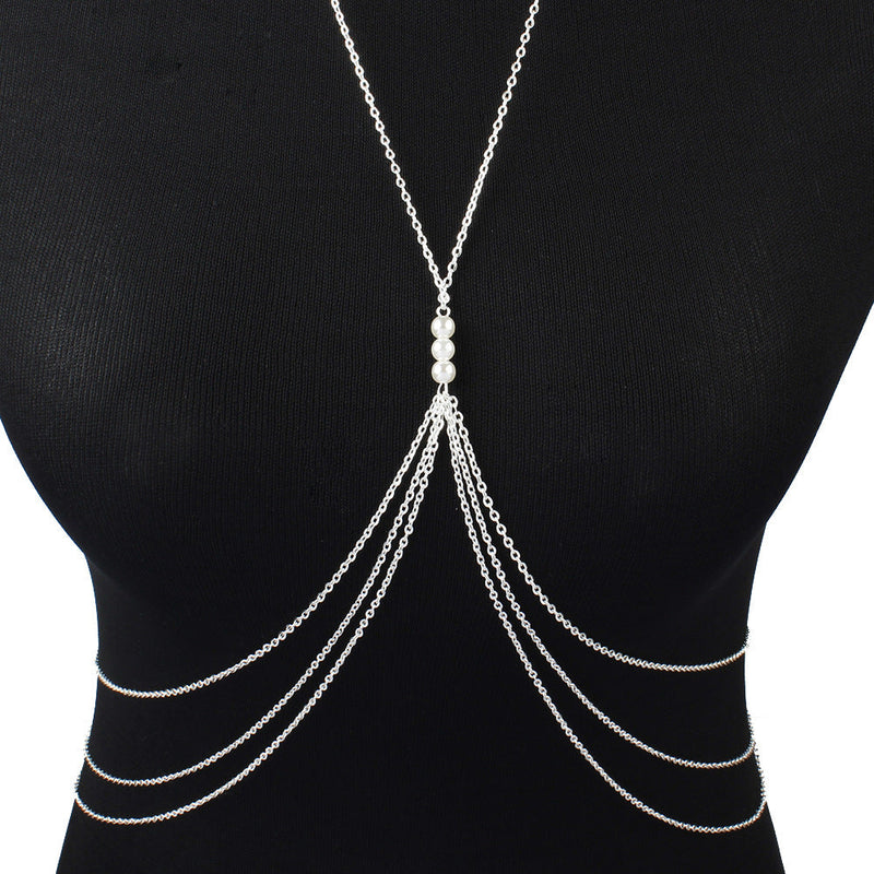 Multilayered Tassel Pearl Body Chain Trend Pearl Sexy Breast Chains