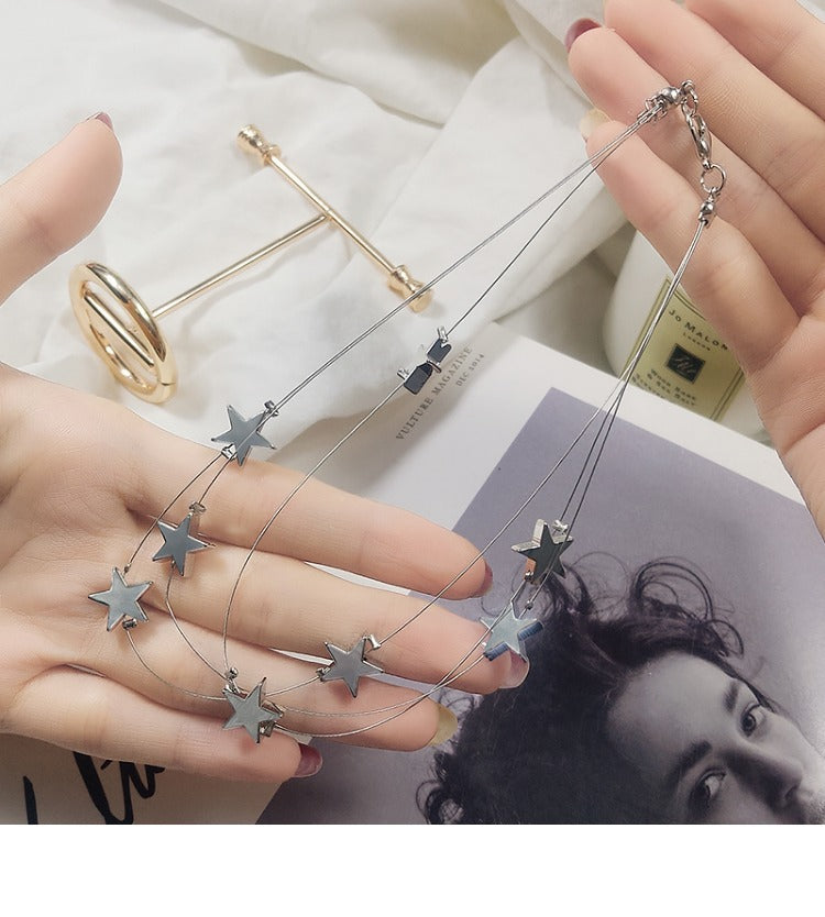 Star Link Layer Chain Necklace