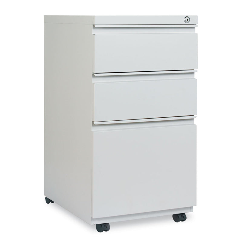 Alera File Pedestal with Full-Length Pull, Left/Right, 3-Drawers: Box/Box/File, Legal/Letter, Light Gray, 14.96" x 19.29" x 27.75"