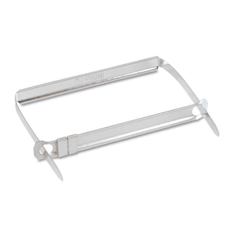 ACCO Standard Two-Piece Two-Prong Paper Fastener Base and Compressor Sets, 2" Capacity, 2.75" Center to Center, Silver, 50/Box