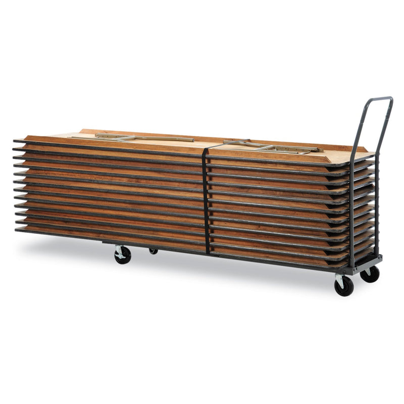 Alera Chair/Table Cart, Metal, 600 lb Capacity, 20.86" x 50.78" to 72.04" x 43.3", Black