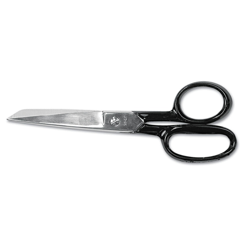 Clauss Hot Forged Carbon Steel Shears, 7" Long, 3.13" Cut Length, Black Straight Handle
