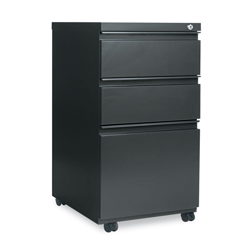 Alera File Pedestal with Full-Length Pull, Left or Right, 3-Drawers: Box/Box/File, Legal/Letter, Charcoal, 14.96" x 19.29" x 27.75"