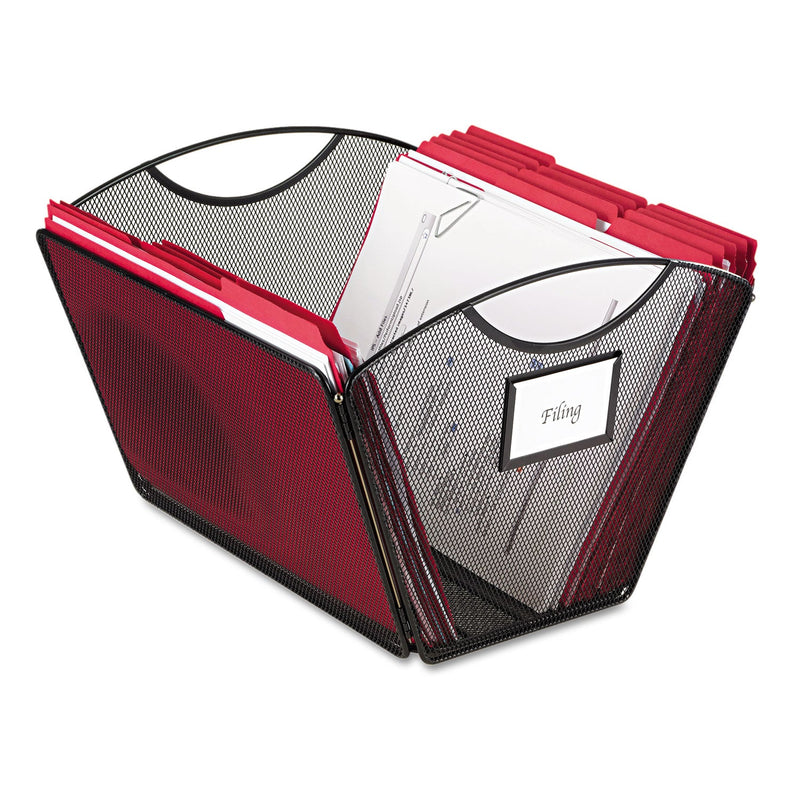 Safco Onyx Mesh Desktop Tub File, Letter Files, 12.5" x 13.75" x 9.5", Black