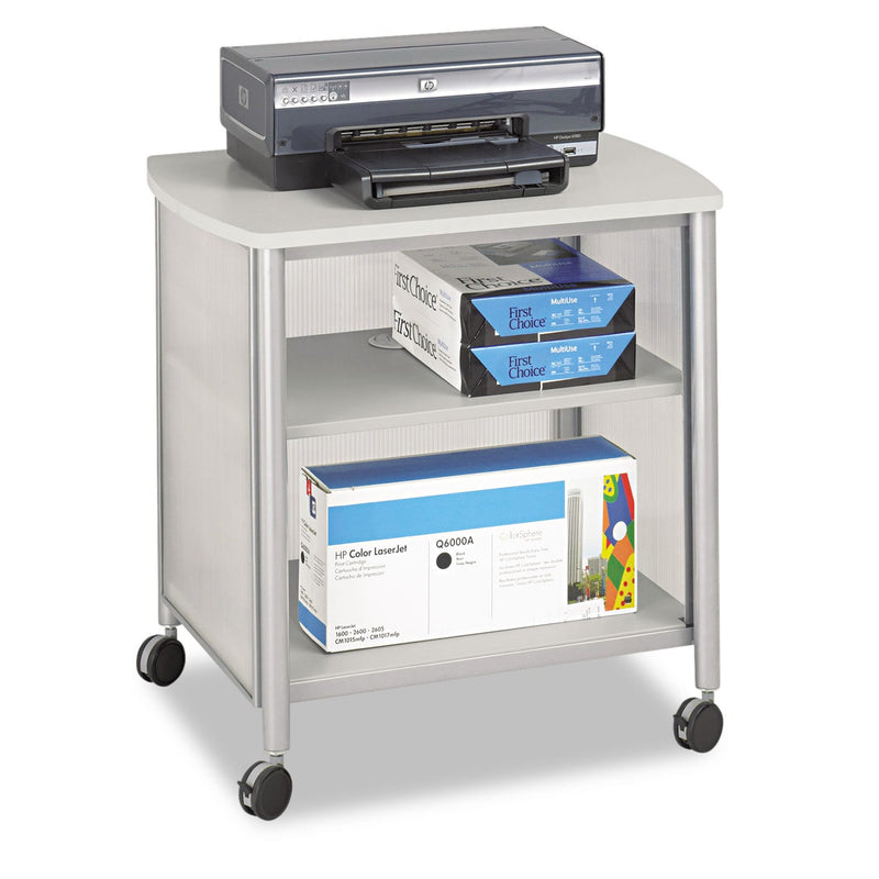 Safco Impromptu Deskside Machine Stand, Metal, 3 Shelves, 100 lb Capacity, 26.25" x 21" x 26.5", Gray