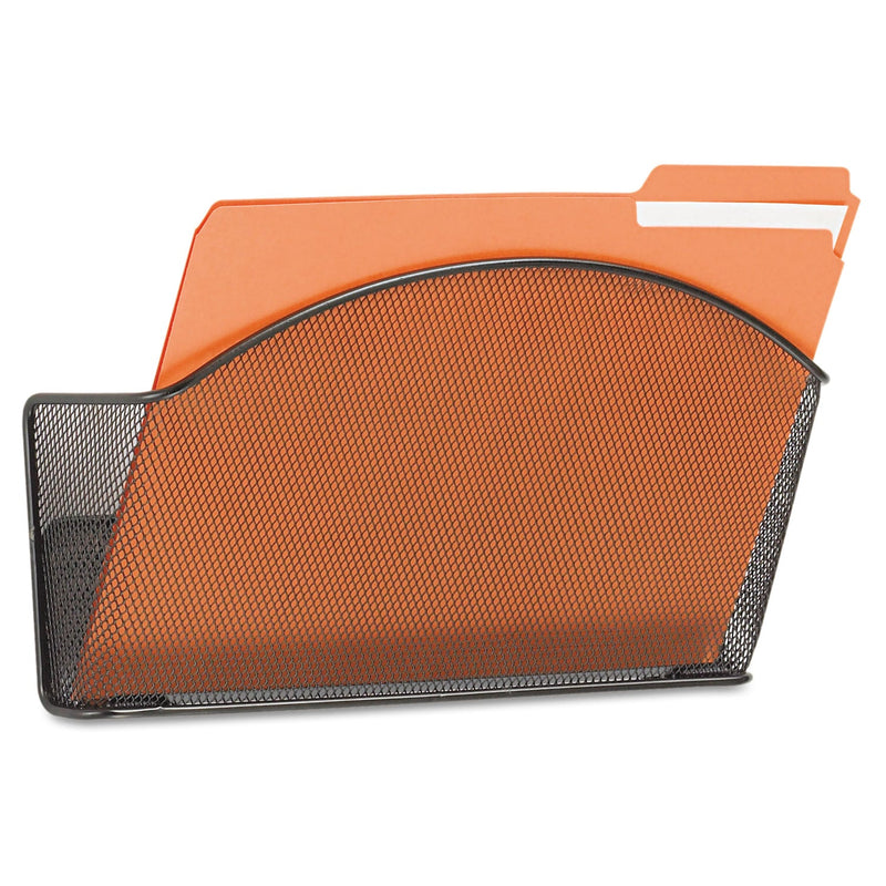 Safco Onyx Mesh Wall Pocket, Letter Size, Black, 12" x 3" x 9", Black