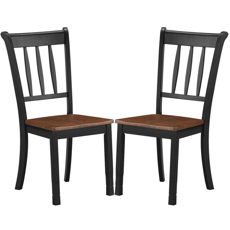2 Pieces Solid Whitesburg Spindle Back Wood Dining Chairs