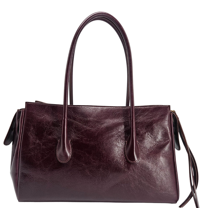 Emeralda Burgundy Leather Shoulder Bag