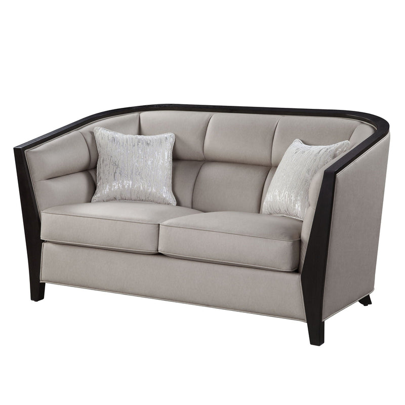 Zemocryss - Loveseat With 2 Pillows - Beige Fabric