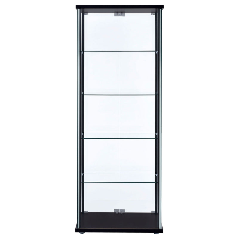 Delphinium 4-Shelf Clear Glass Curio Display Cabinet Black