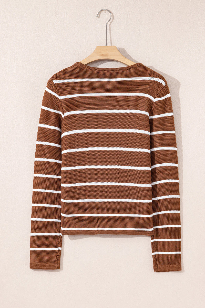 Lilly Striped Knit Cardigan Sweater