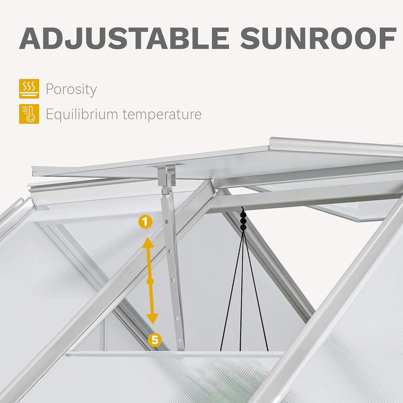 [10X12FT] Large Polycarbonate Walk-In Garden Greenhouse With Vent Window, 4MM (SAK71528)