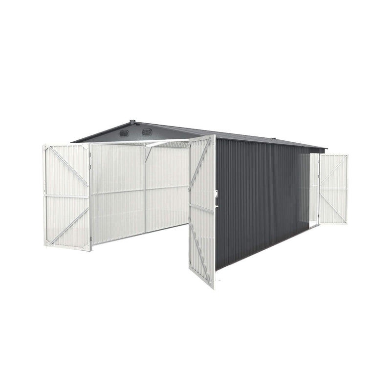 [10X20FT] Alora Heavy-Duty Multipurpose Outdoor All-Weather Utility Garage Storage Shed With Air Vents (SAK74834)