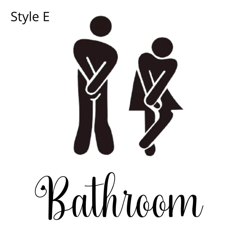 11" Funny Toilet Bathroom Door Vinyl Decal Sticker