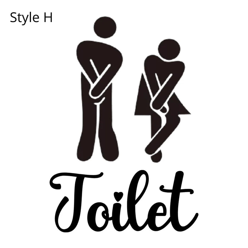 11" Funny Toilet Bathroom Door Vinyl Decal Sticker