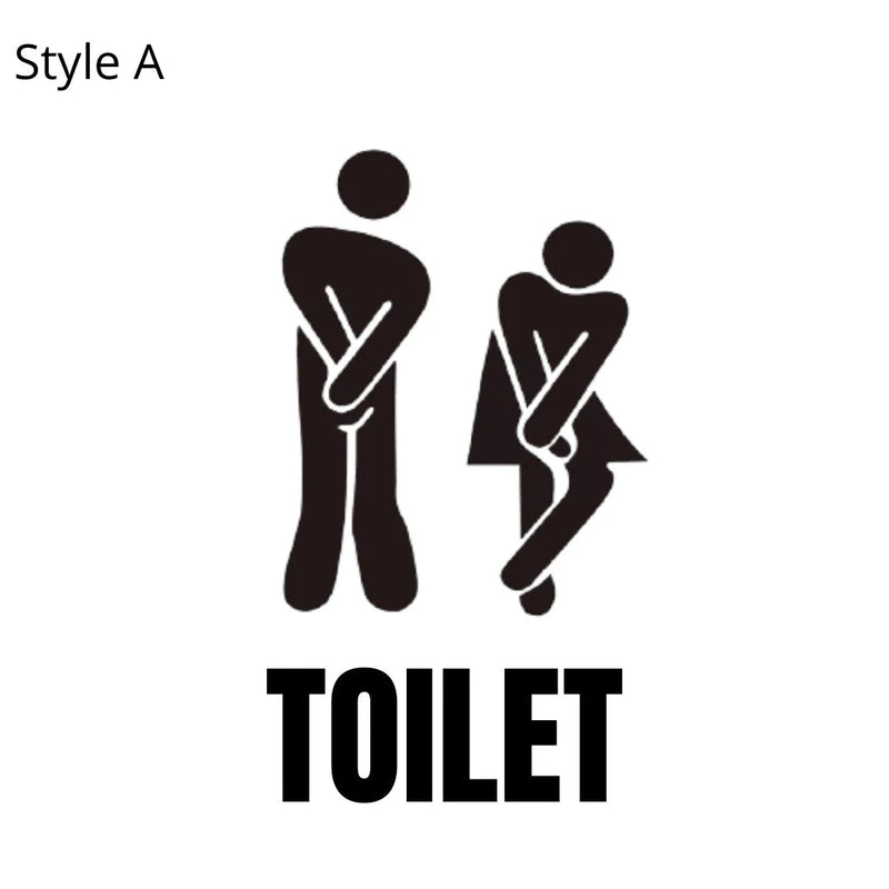 11" Funny Toilet Bathroom Door Vinyl Decal Sticker