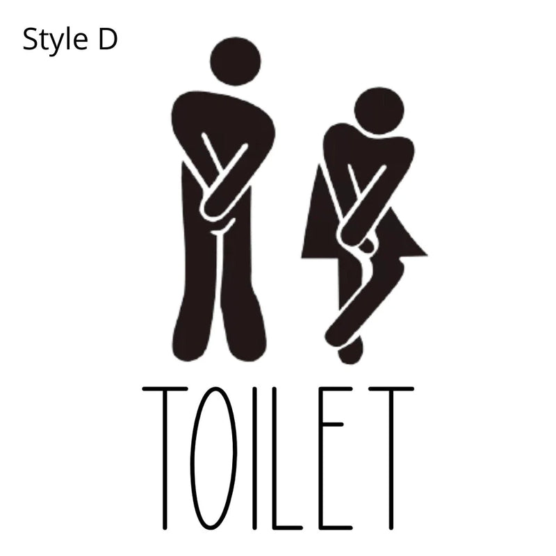 11" Funny Toilet Bathroom Door Vinyl Decal Sticker